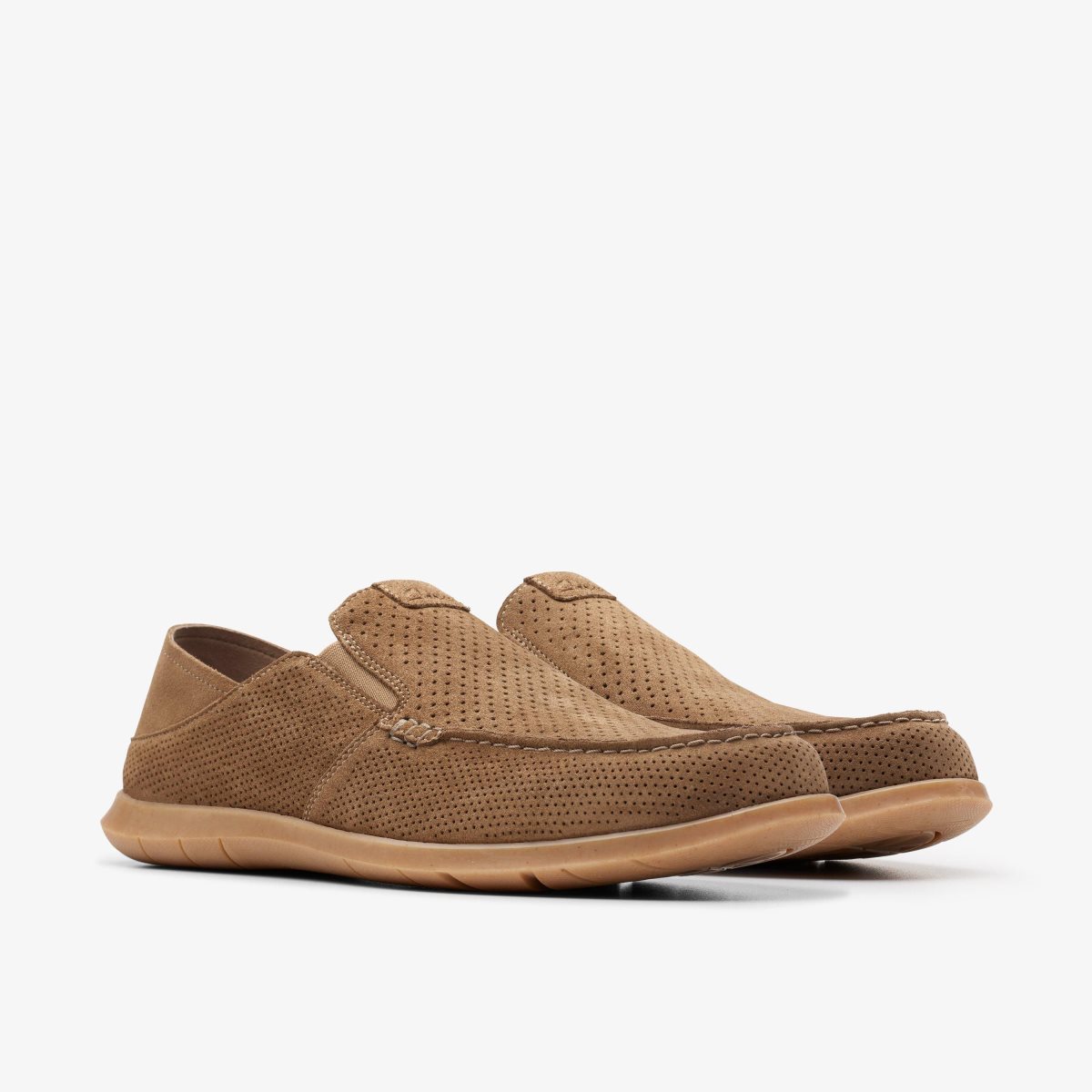 Clarks Flexway Easy Light Tan Suede Light Brown | ITNMS4093