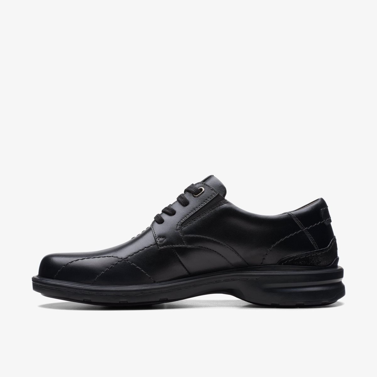 Clarks Gessler Lace Black Leather Black | DOZSU0351