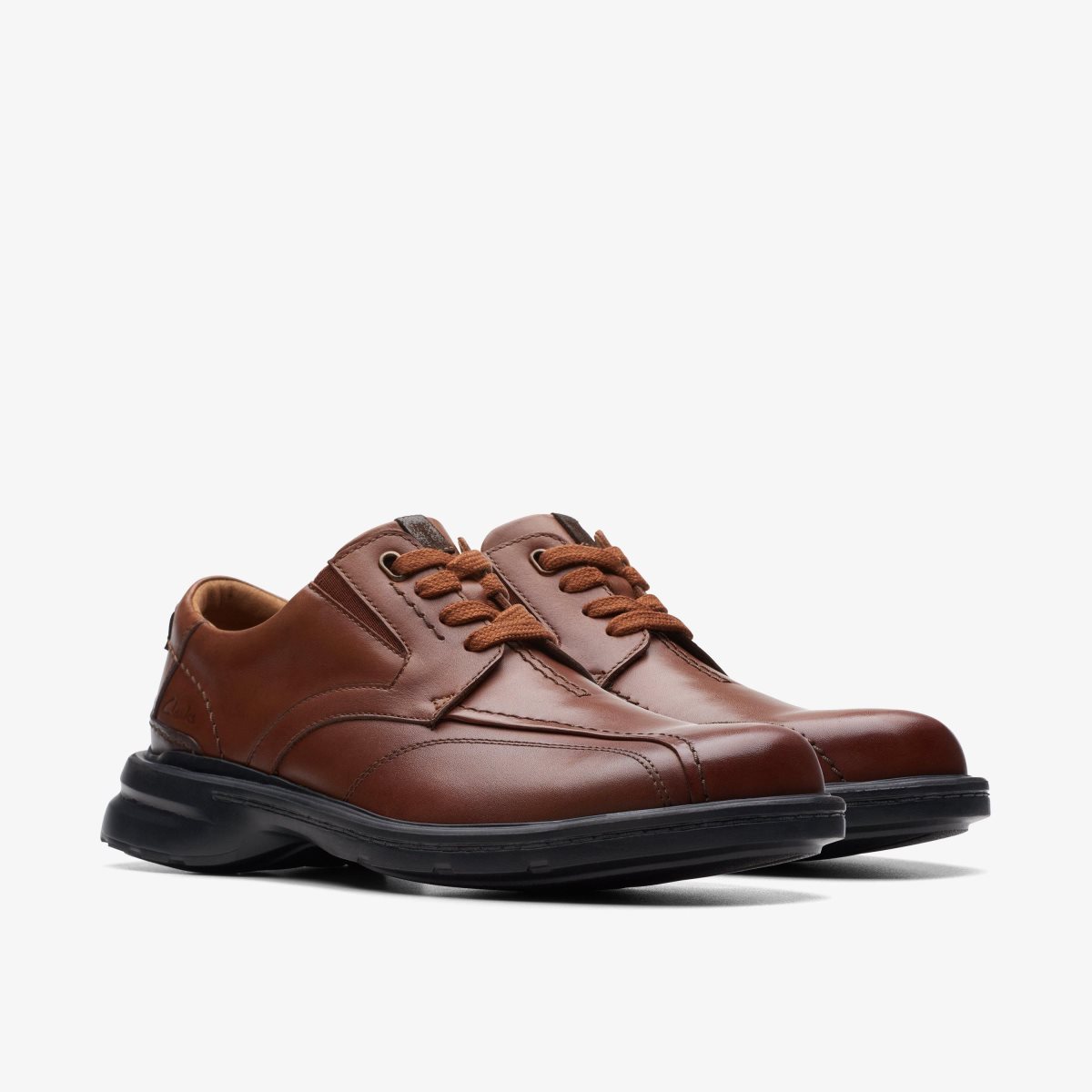 Clarks Gessler Lace Dark Tan Leather Dark Brown | BTQMC7453