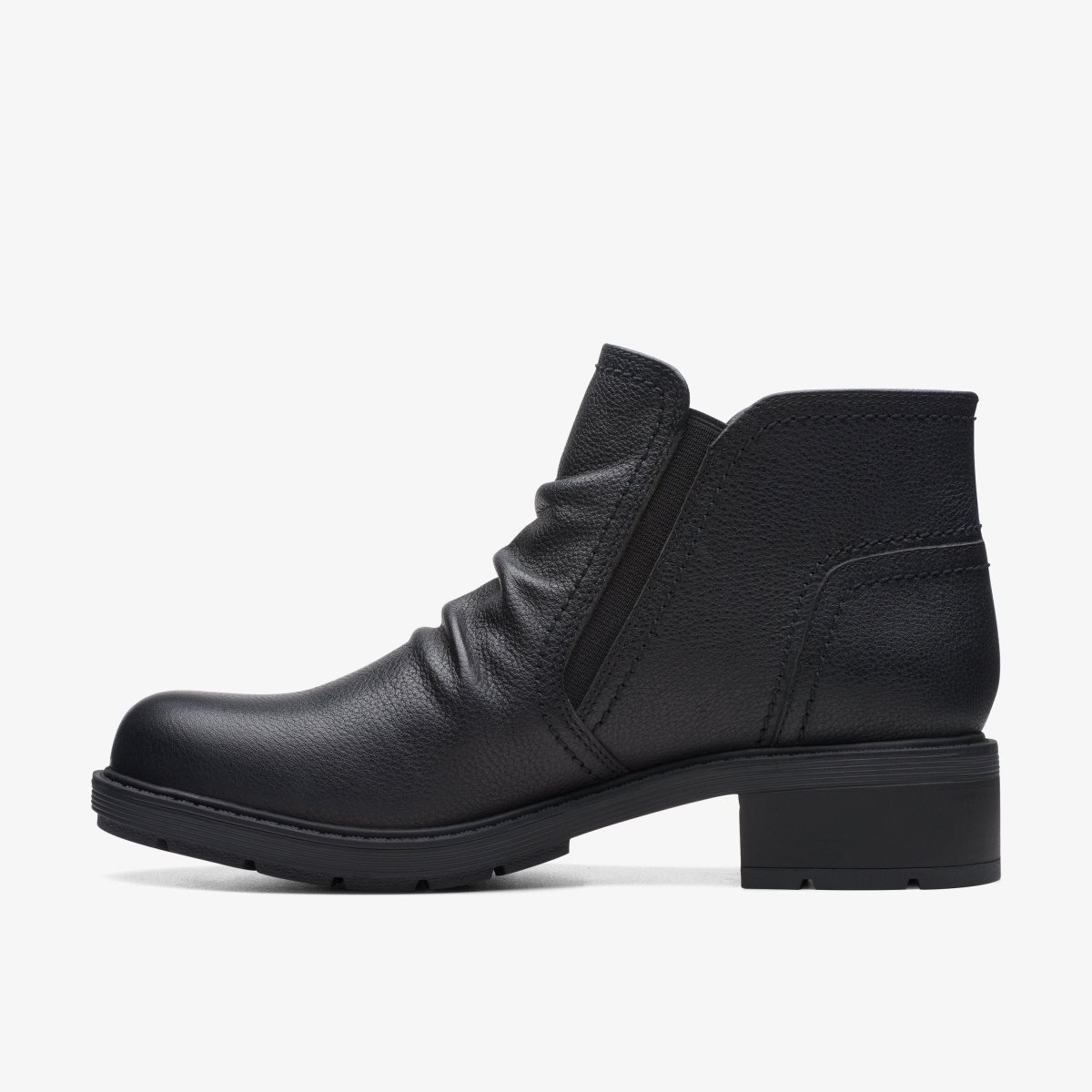 Clarks Hearth Dove Black Leather Black | VRFLH4361