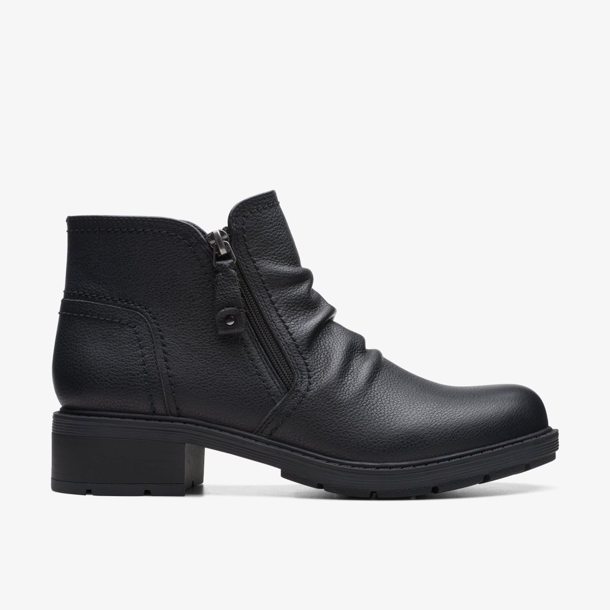 Clarks Hearth Dove Black Leather Black | VRFLH4361