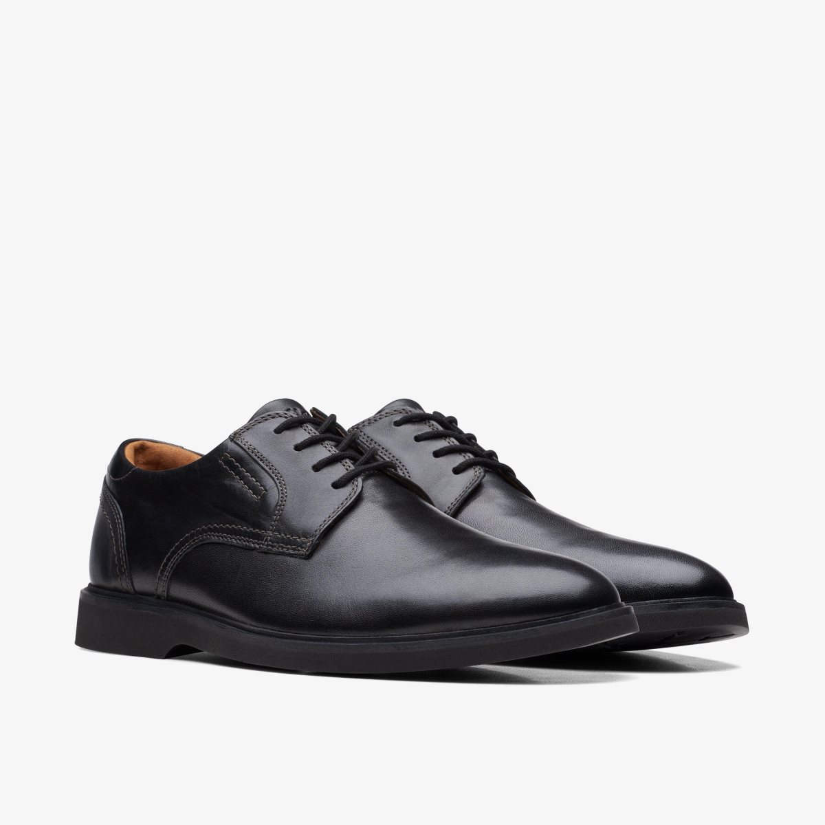 Clarks Malwood Lace Black Leather Black | NICOT2694