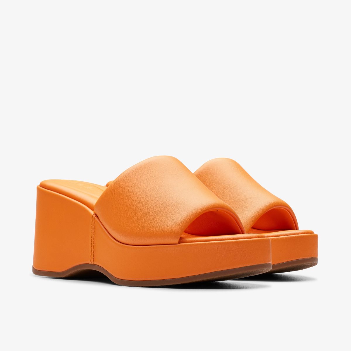 Clarks Manon Glide Orange Leather Orange | EVYLA7542