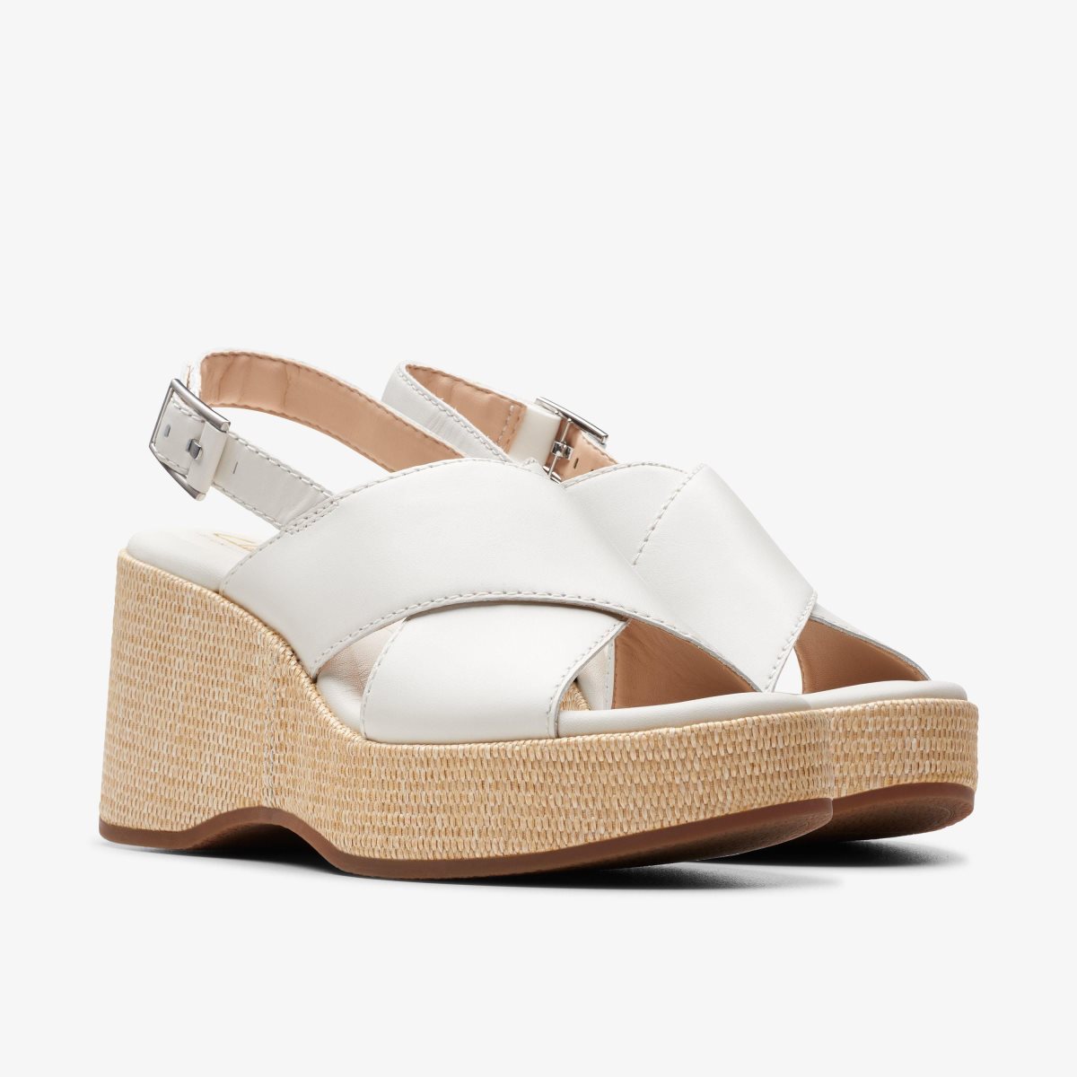 Clarks Manon Wish Off White Leather White | VUMXB0435