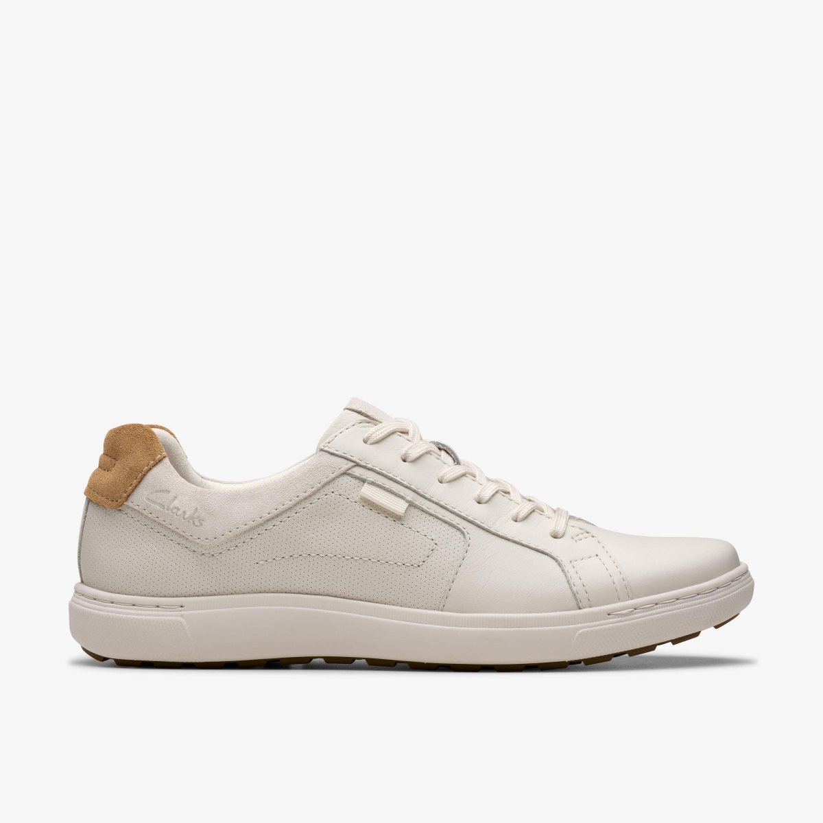 Clarks Mapstone Lace White Leather White | SVXWE7345