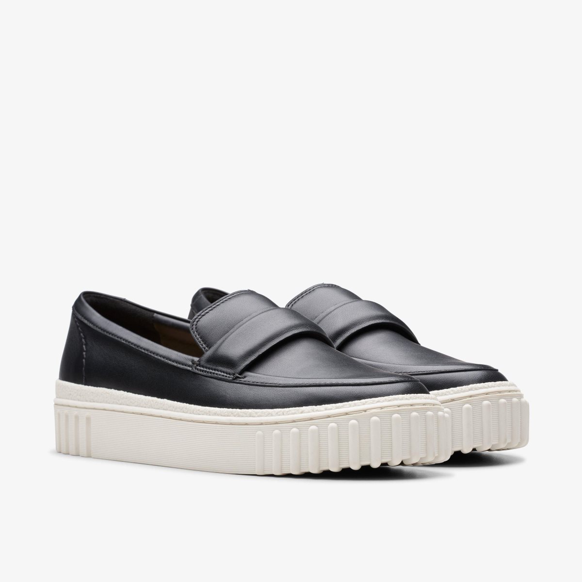 Clarks Mayhill Cove Black Leather Black | FIYEH1978