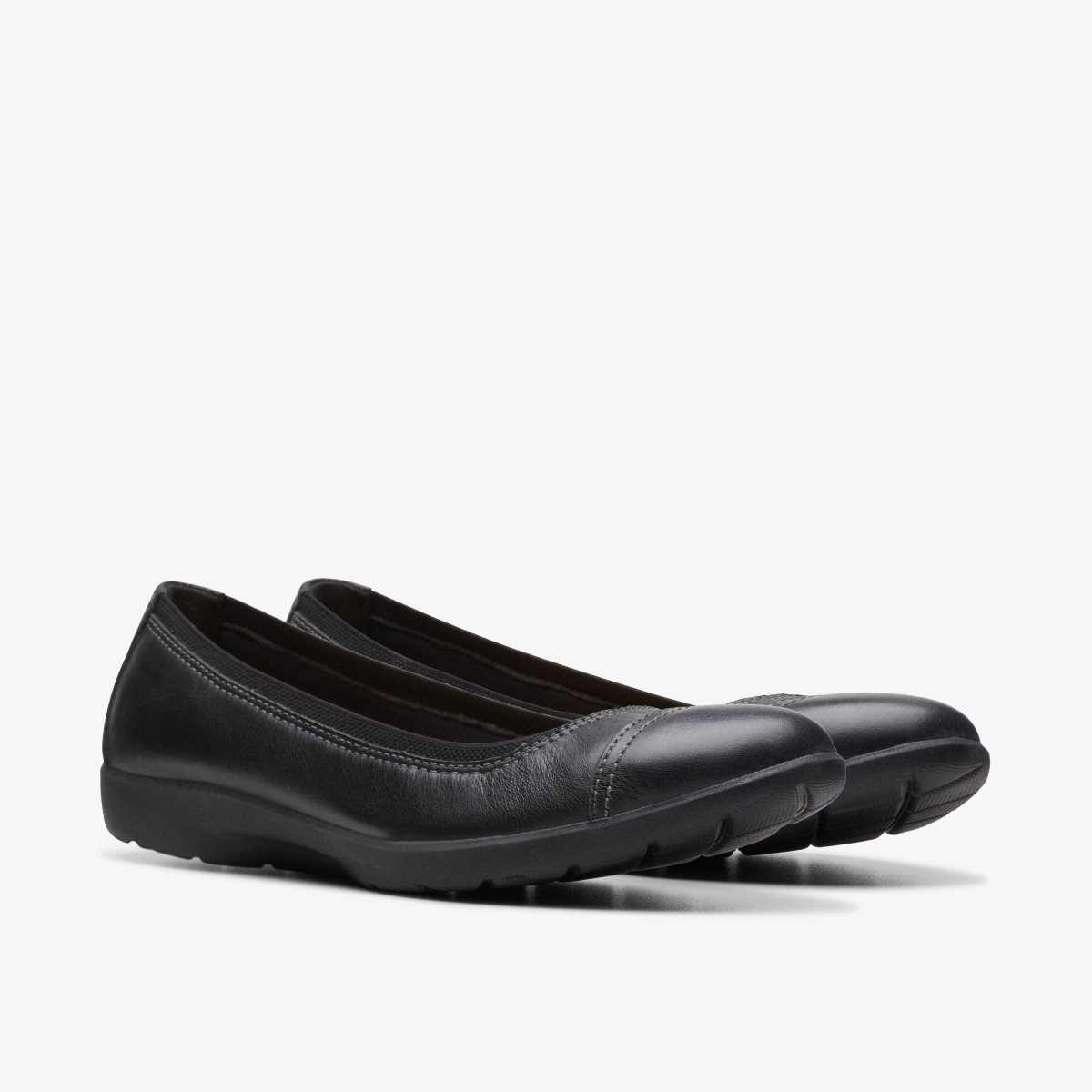 Clarks Meadow Opal Black Leather Black | QGHDW6780