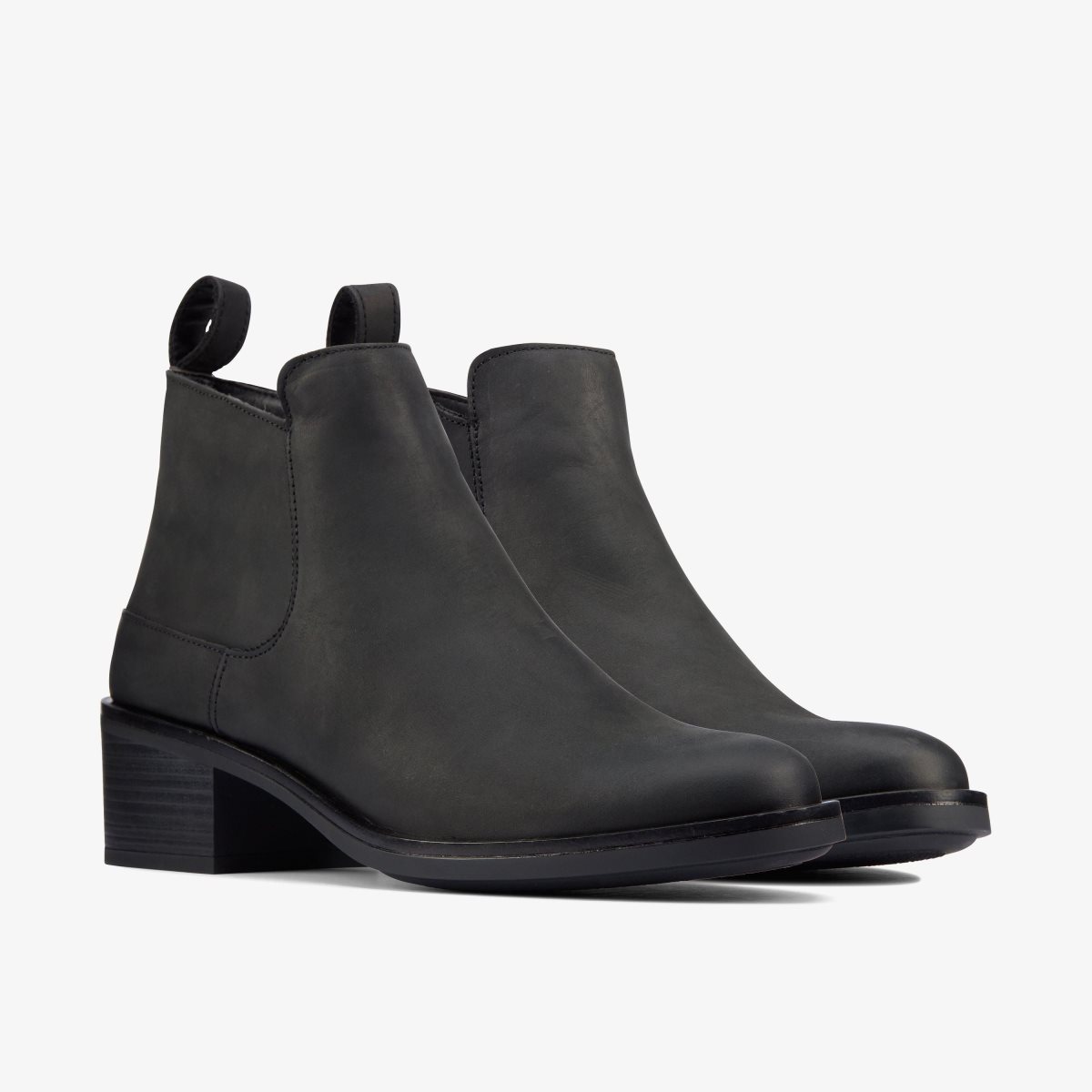 Clarks Memi Zip Black Leather Black | DZRGL9537