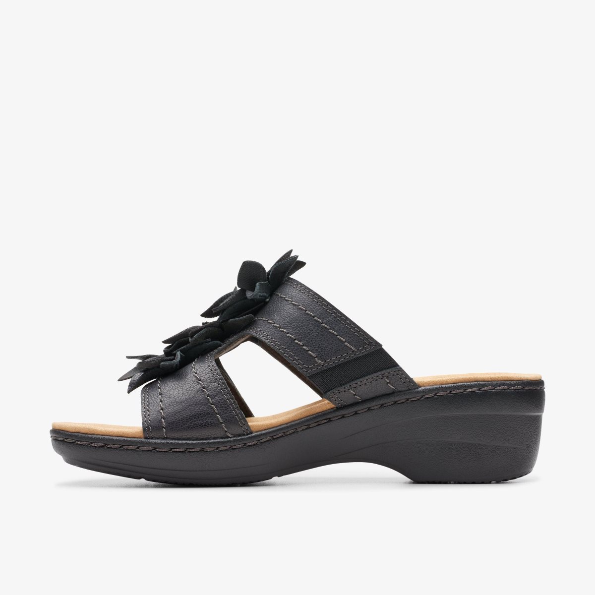 Clarks Merliah Raelyn Black Leather Black | AONYD7402