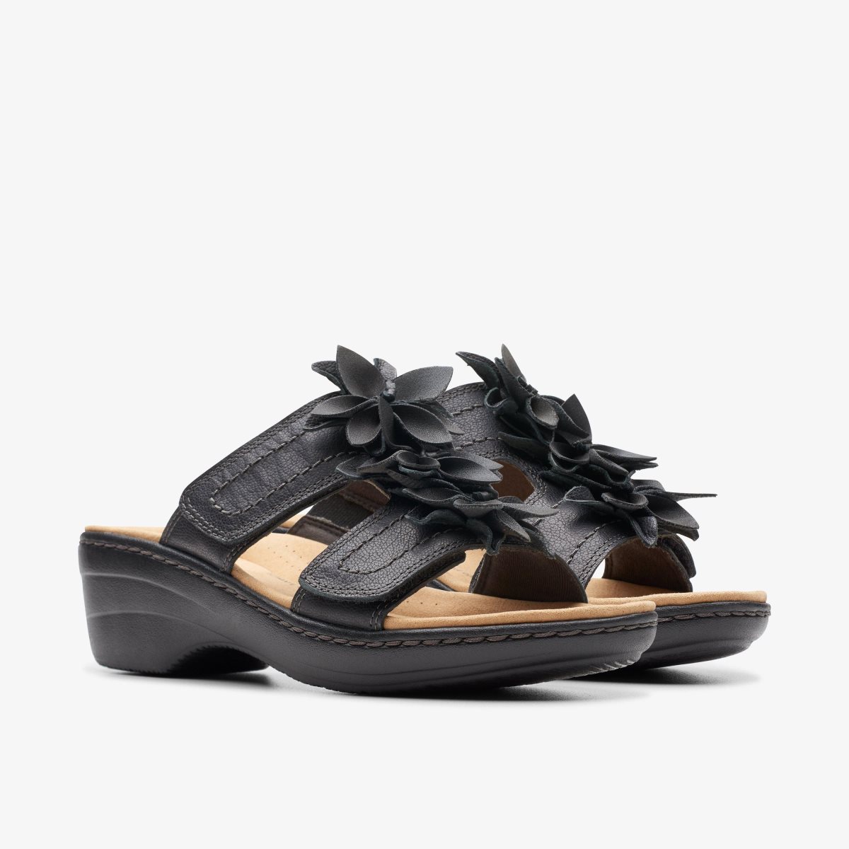 Clarks Merliah Raelyn Black Leather Black | AONYD7402