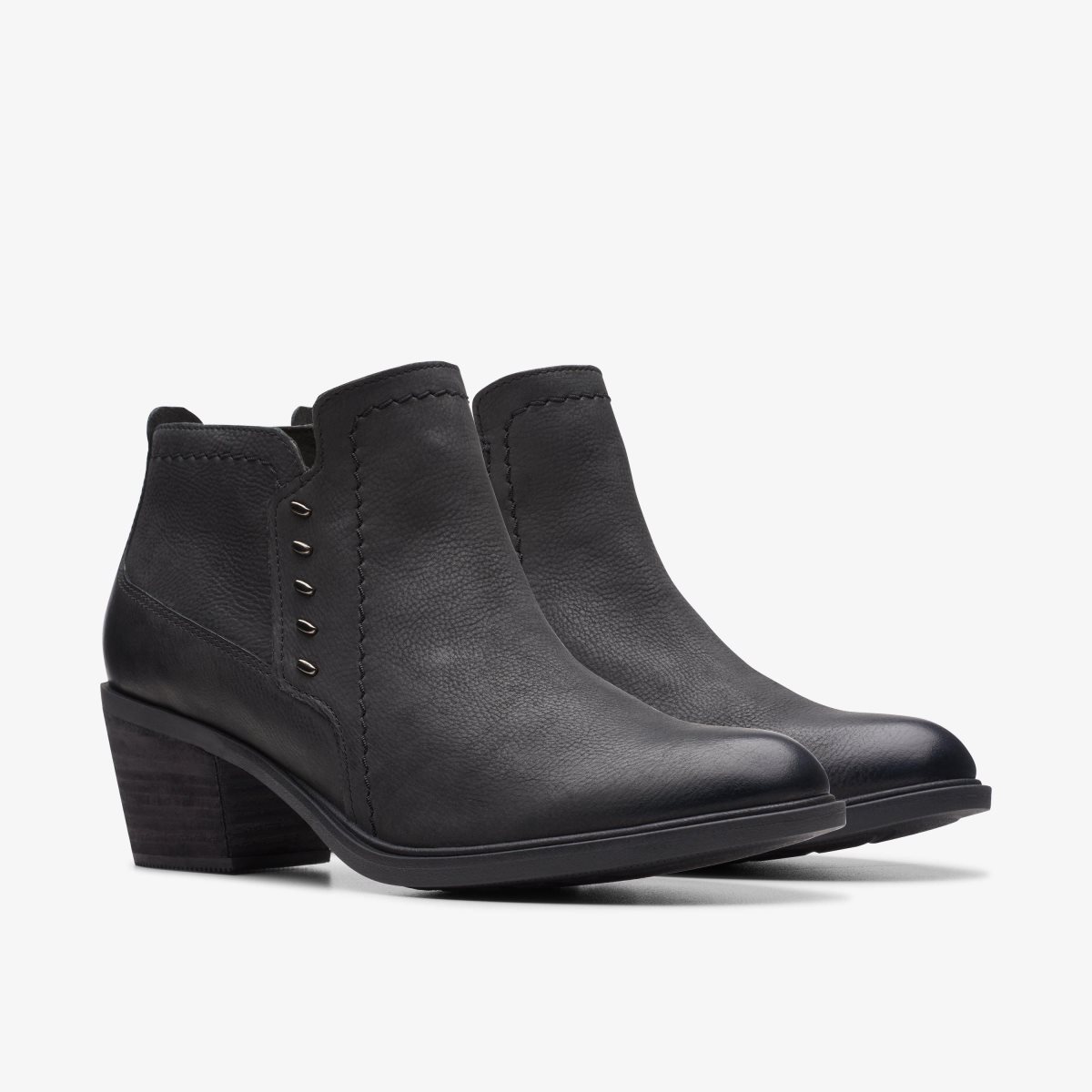 Clarks Neva Lo Black Leather Black | ADCVO5120