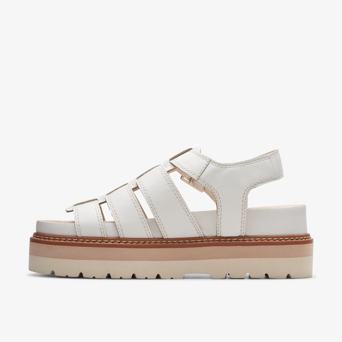 Clarks Orianna Twist Off White Leather White | RBAGC5243