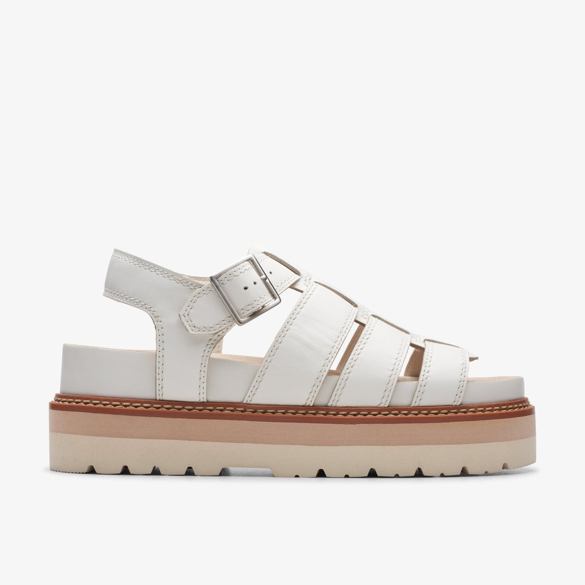 Clarks Orianna Twist Off White Leather White | RBAGC5243