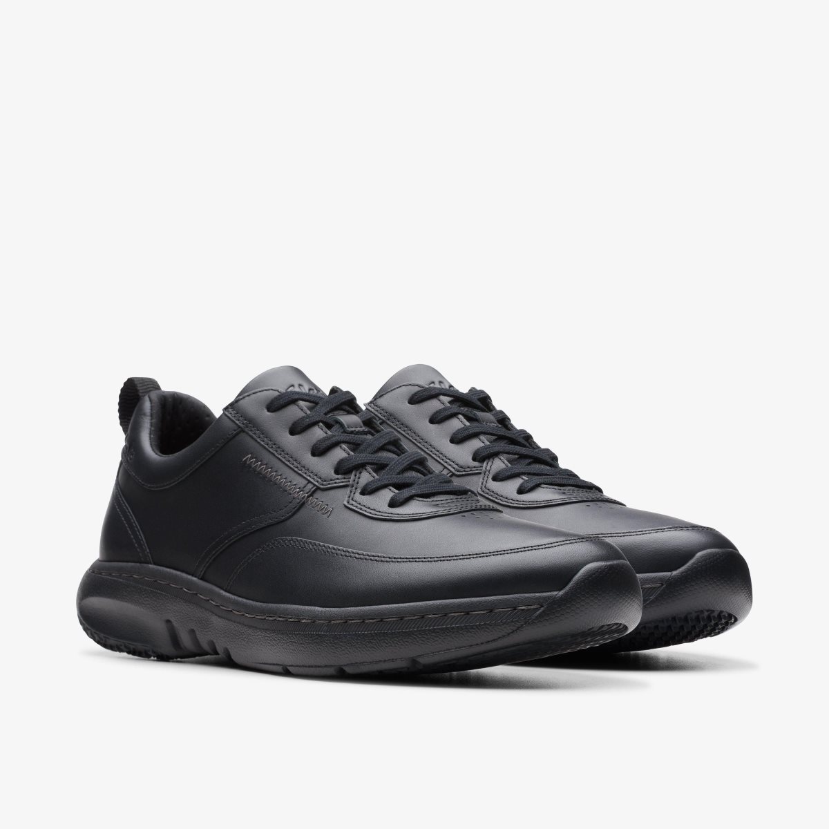 Clarks Pro Lace Black Leather Black | BQVRG8205