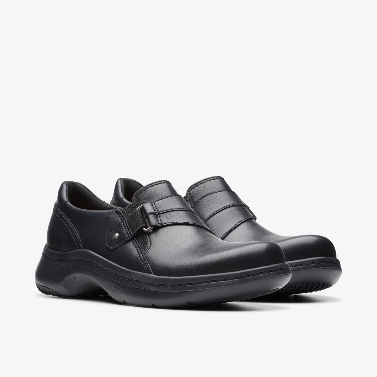 Clarks Pro Sky Black Leather Black | VHRYQ9341