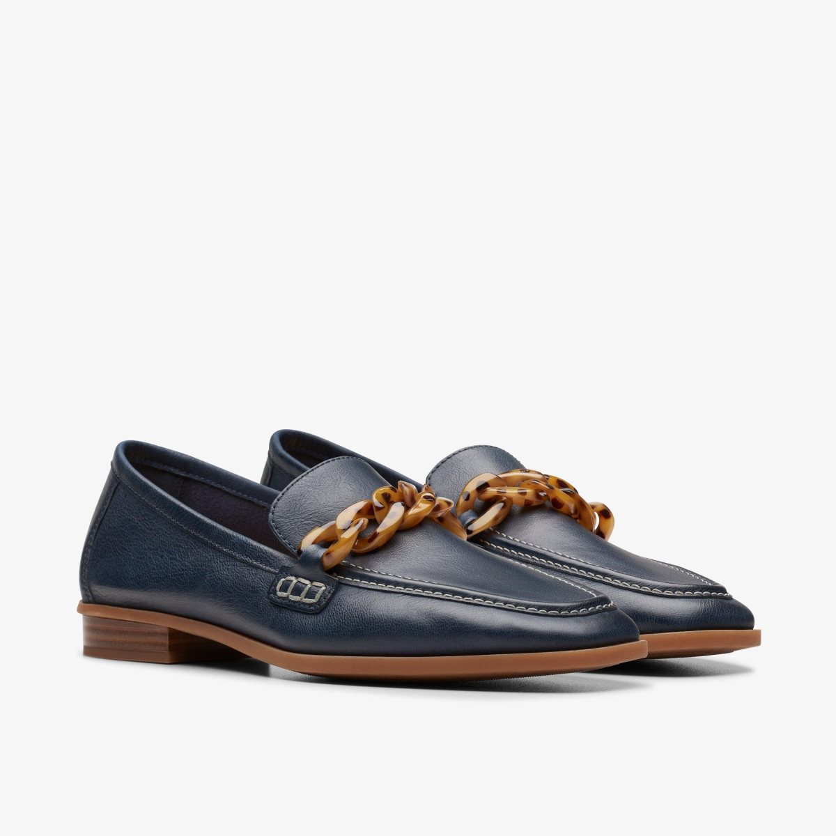 Clarks Sarafyna Iris Navy Leather Navy | JKWLS3985