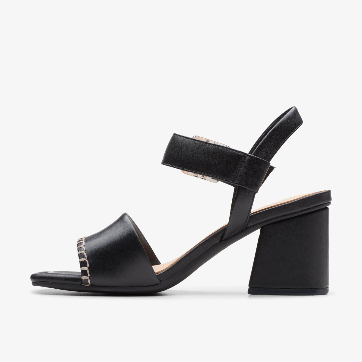 Clarks Siara 65 Buckle Black Leather Black | QFIAH7284