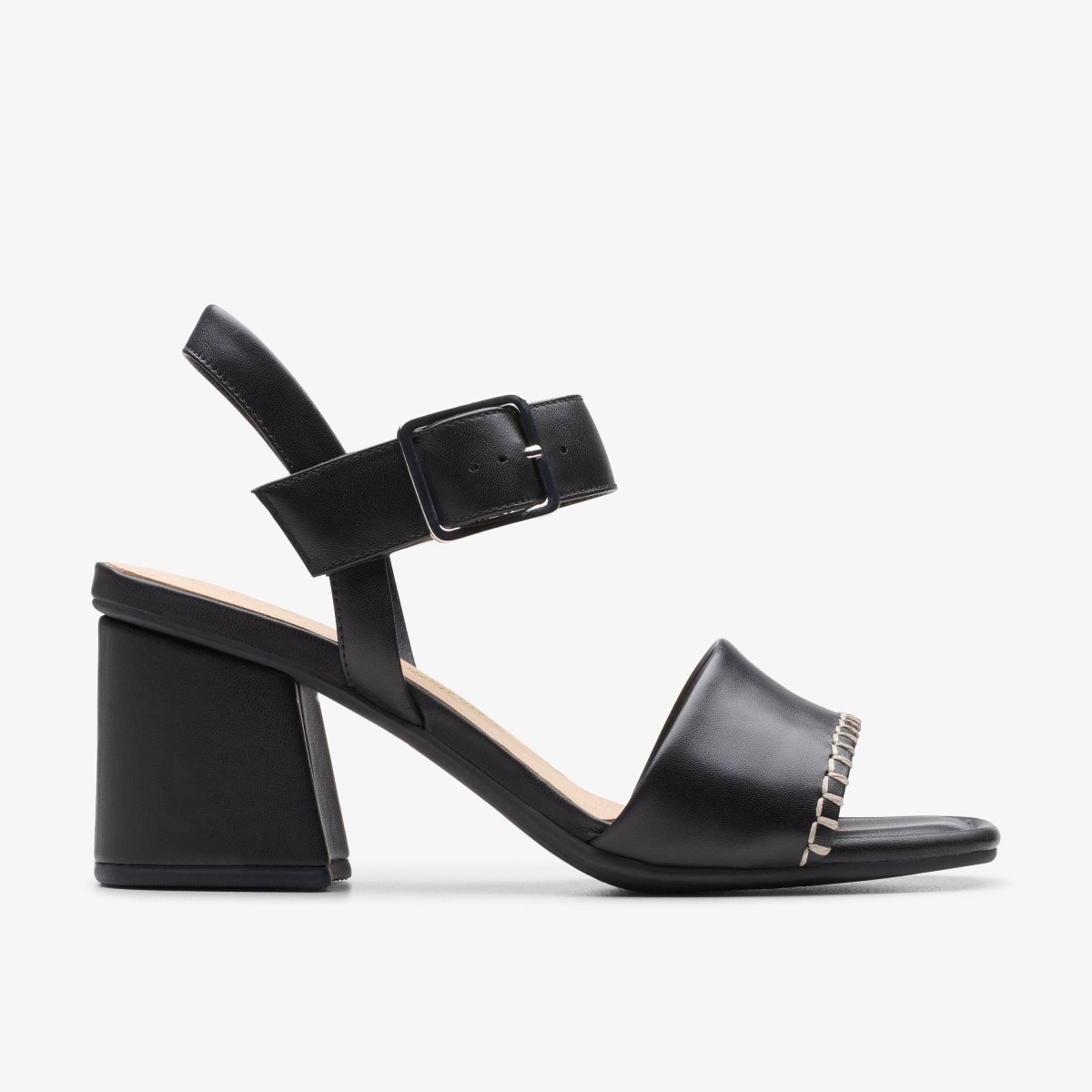 Clarks Siara 65 Buckle Black Leather Black | QFIAH7284