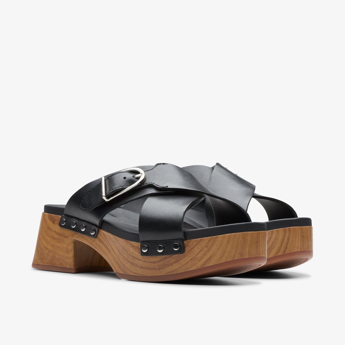 Clarks Sivanne Walk Black Leather Black | USWEQ2706