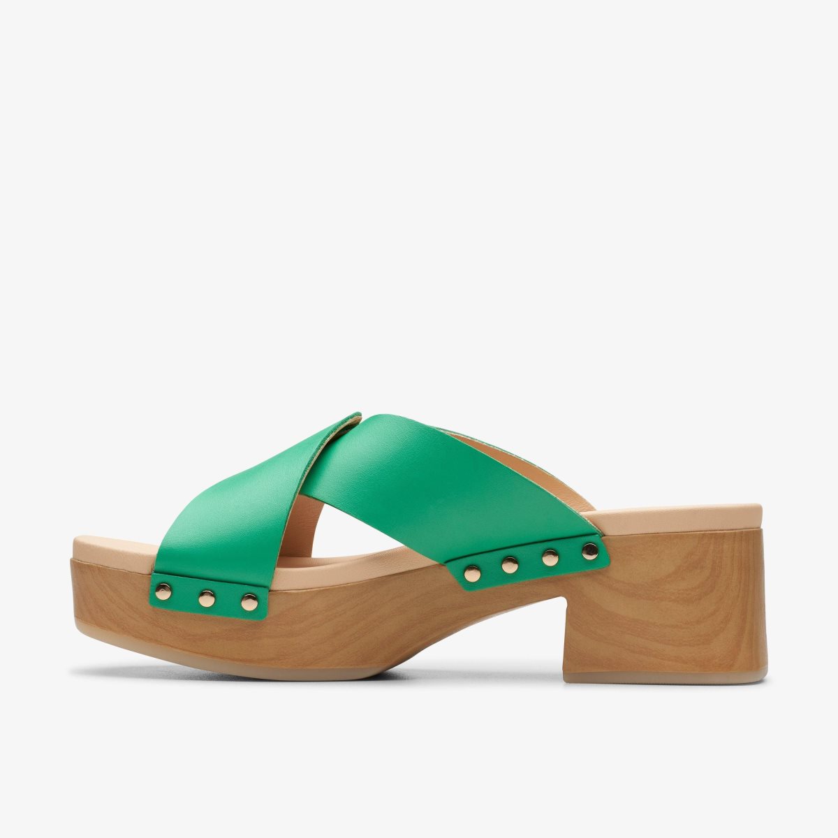 Clarks Sivanne Walk Green Leather Green | ERYDB8120