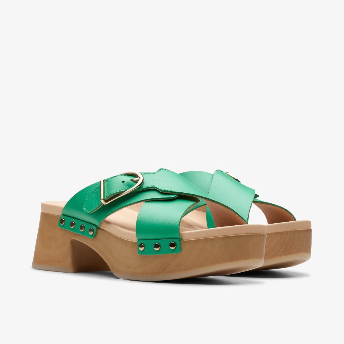 Clarks Sivanne Walk Green Leather Green | ERYDB8120