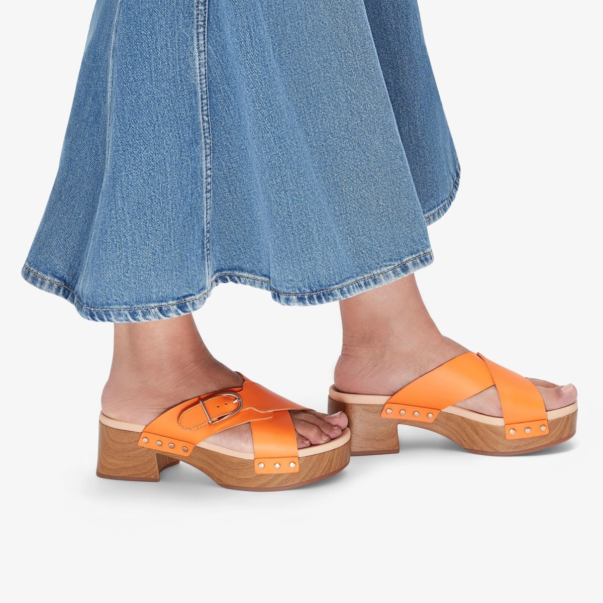 Clarks Sivanne Walk Orange Leather Orange | ORGIF9318