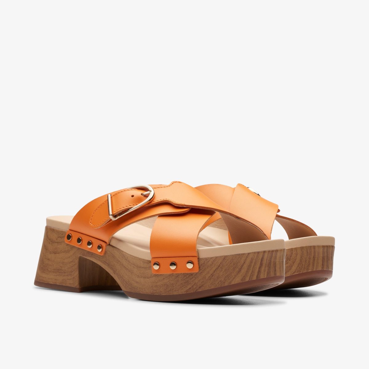 Clarks Sivanne Walk Orange Leather Orange | ORGIF9318