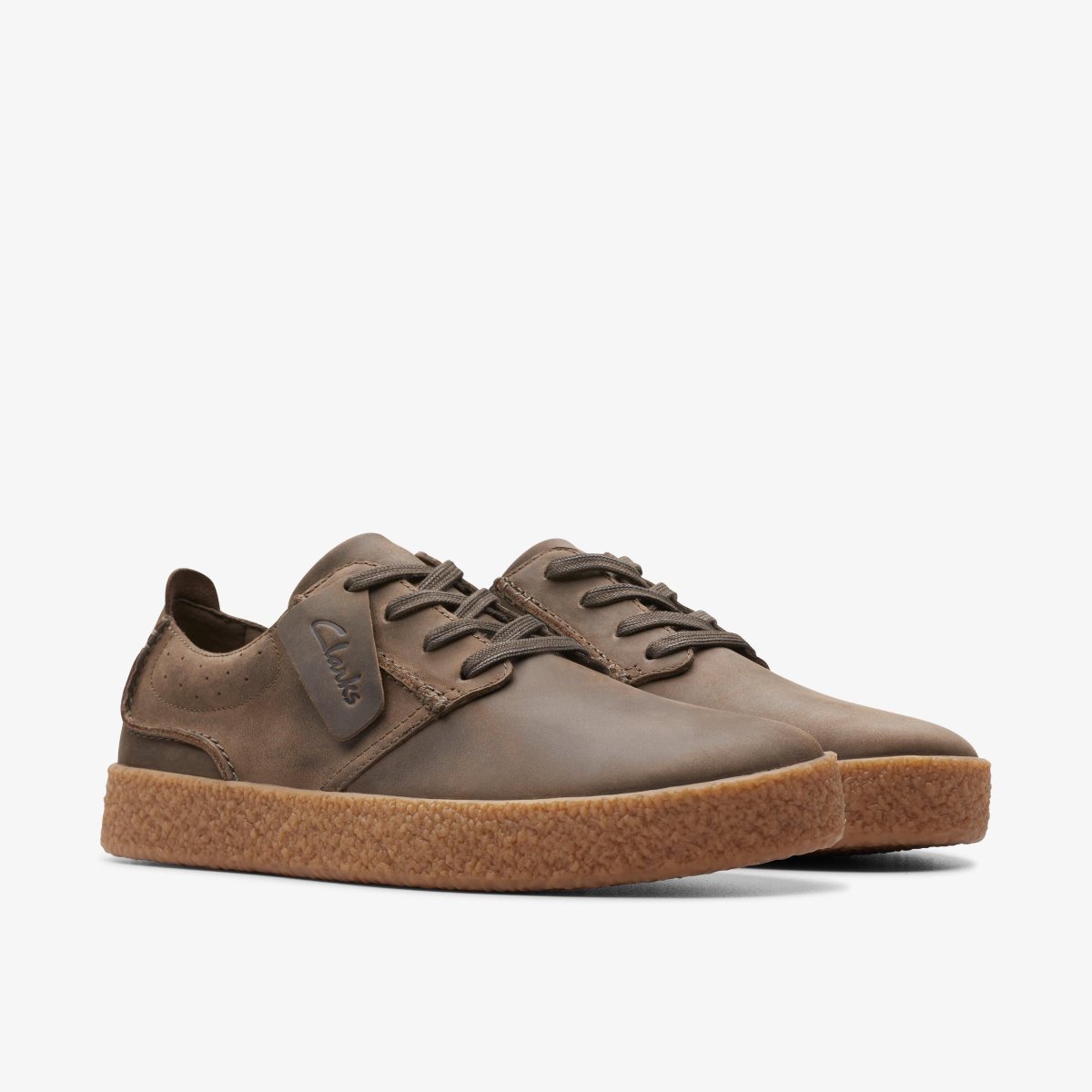 Clarks Streethill Lace Dark Olive Leather Dark Olive | VWASR8134