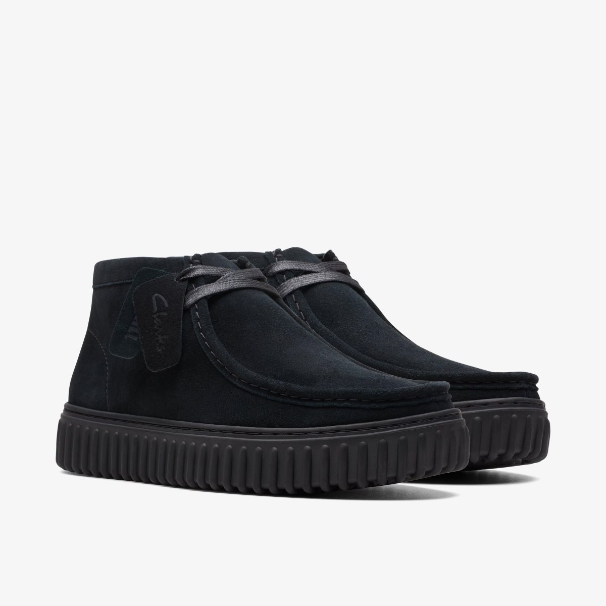 Clarks Torhill Hi Black Suede Black | FCLWS5913