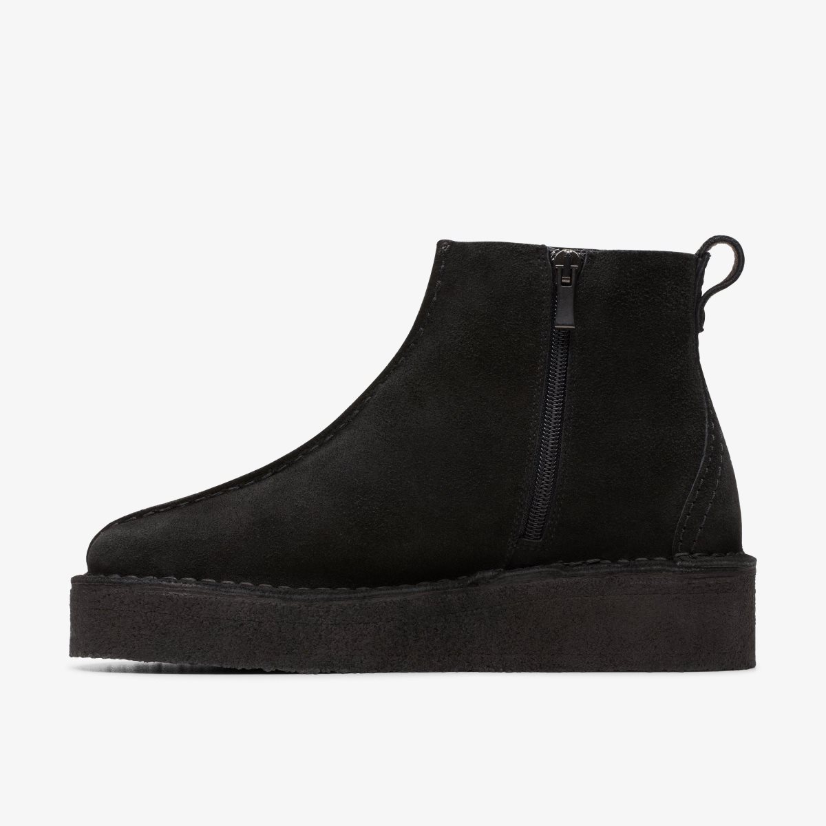 Clarks Trek Wedge Boot Black Suede Black | WFVLC0245