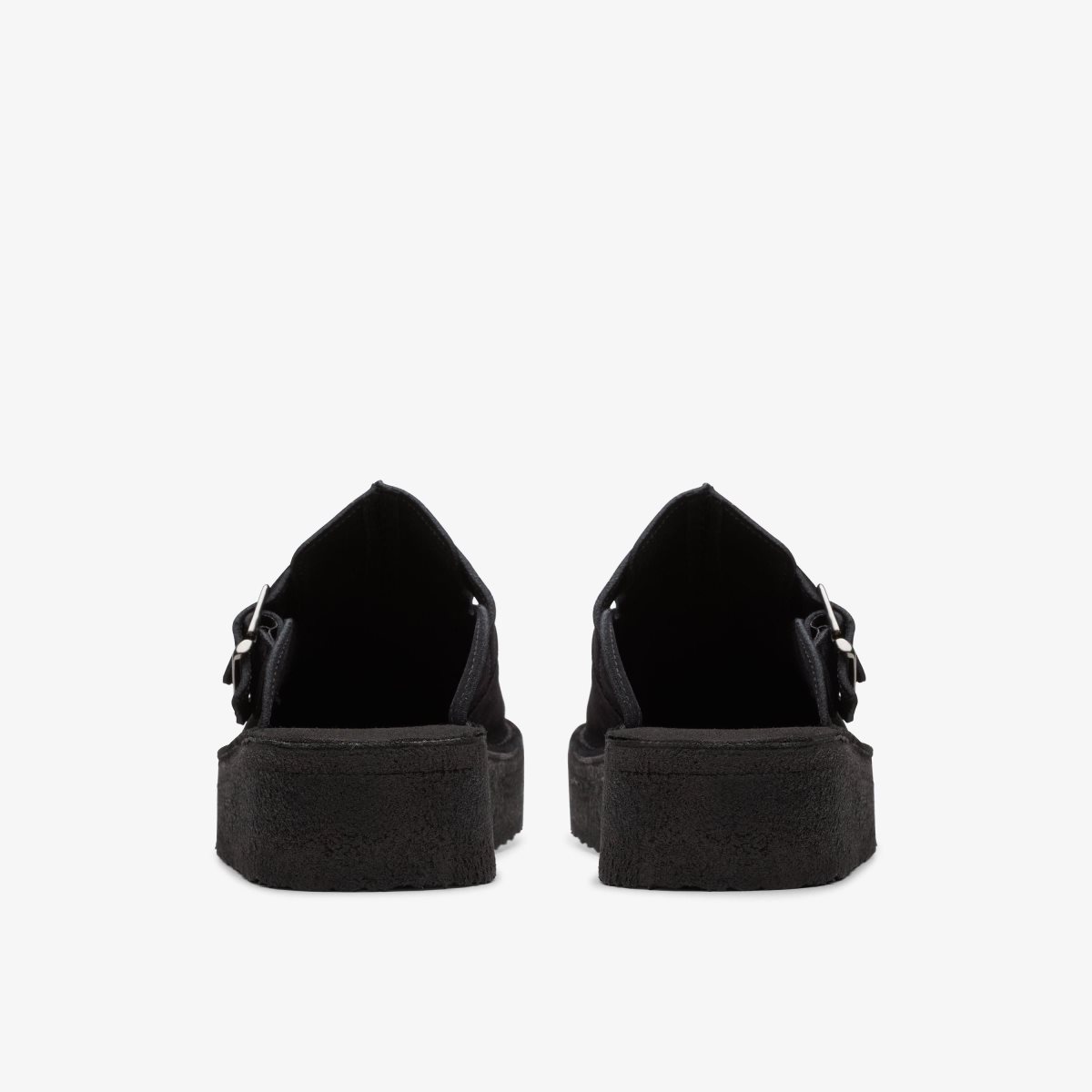 Clarks Trek Wedge Mule Black Suede Black | ACNRK3720