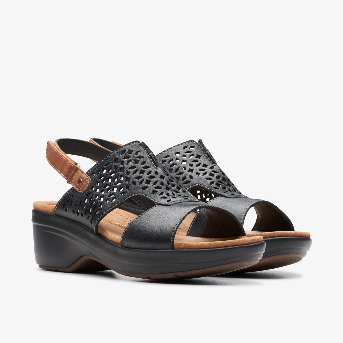 Clarks Tuleah Sun Black Leather Black | GBTCK4859