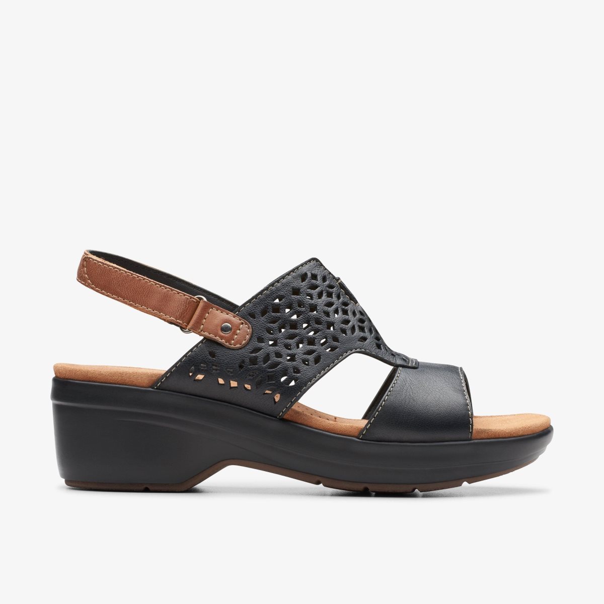 Clarks Tuleah Sun Black Leather Black | GBTCK4859