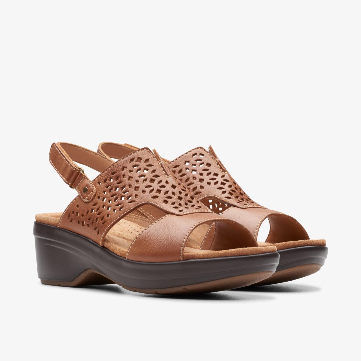 Clarks Tuleah Sun Tan Leather Brown | VBYDG7635