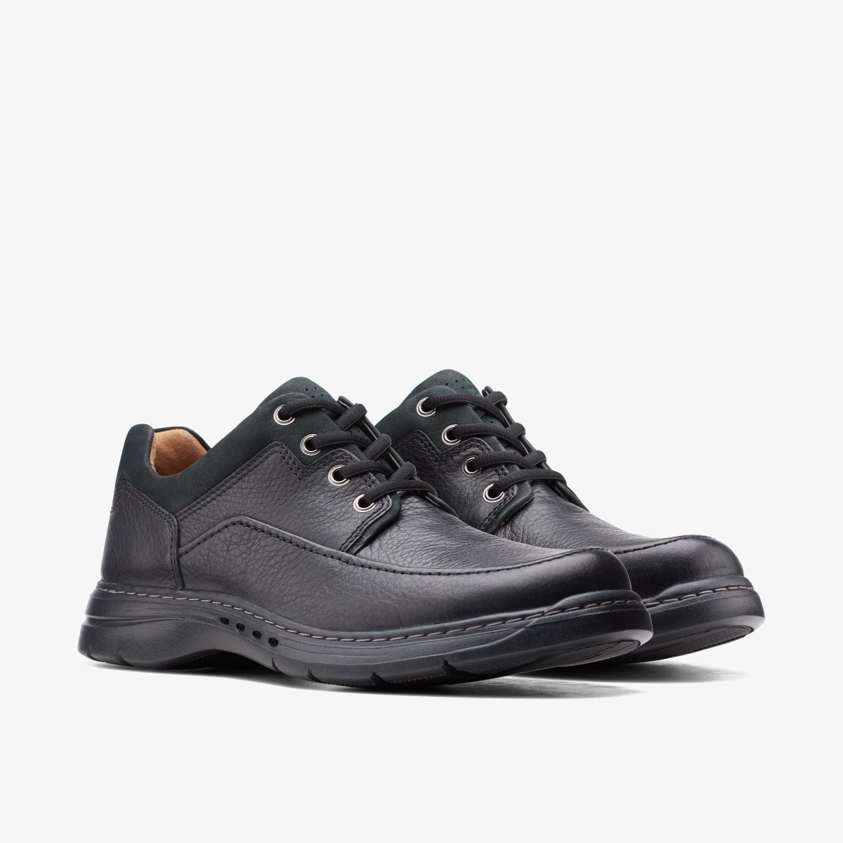 Clarks Un Brawley Lace Black Leather Black | PWDNB7841