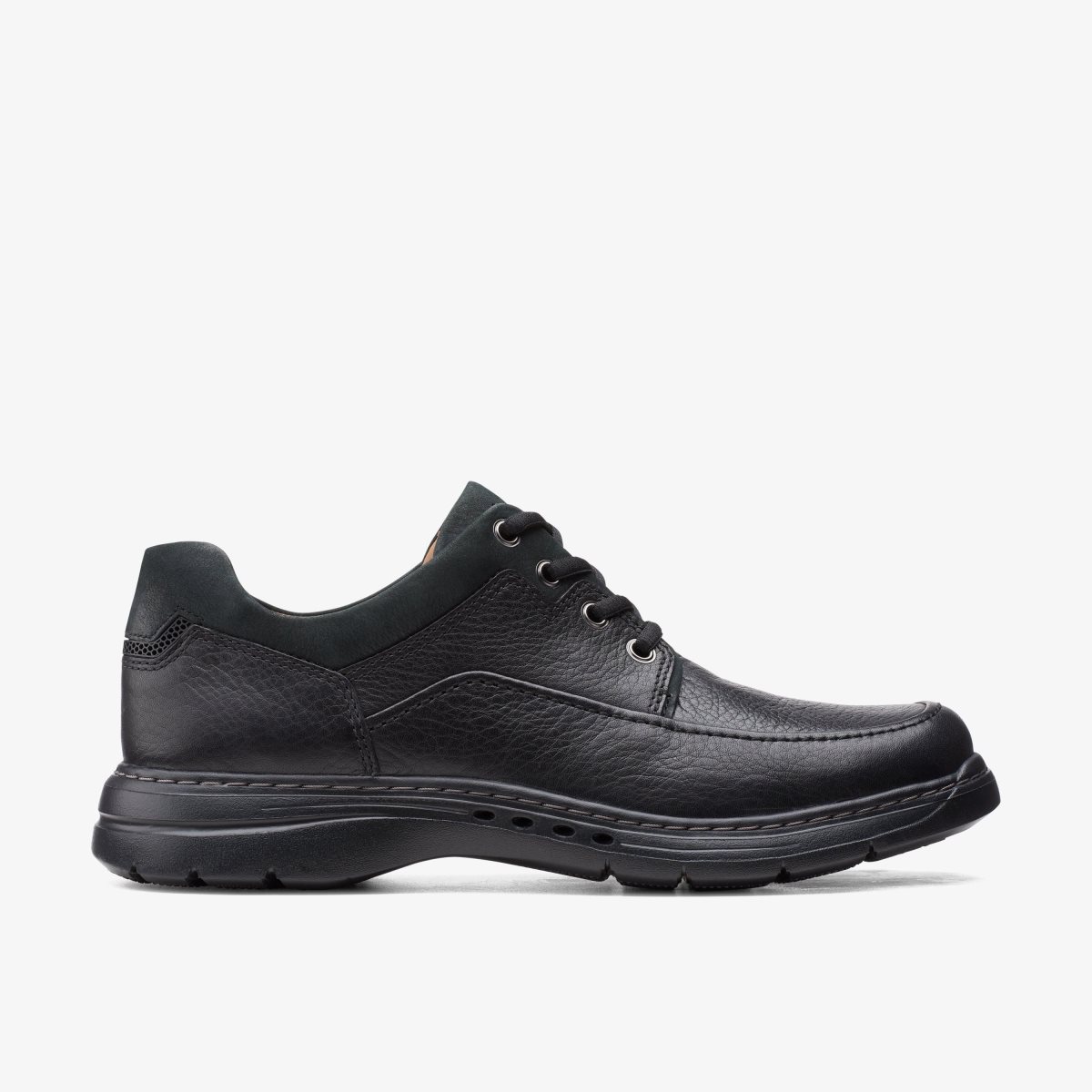 Clarks Un Brawley Lace Black Leather Black | PWDNB7841