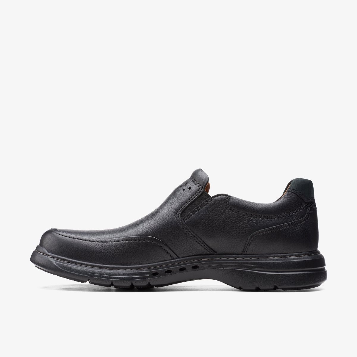 Clarks Un Brawley Step Black Leather Black | LDTAP2386