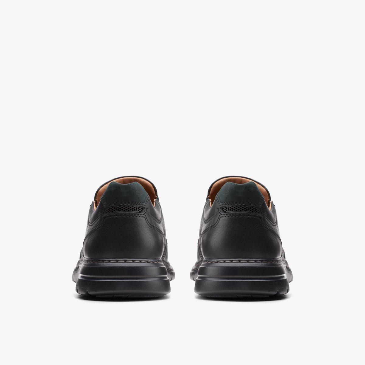 Clarks Un Brawley Step Black Leather Black | LDTAP2386