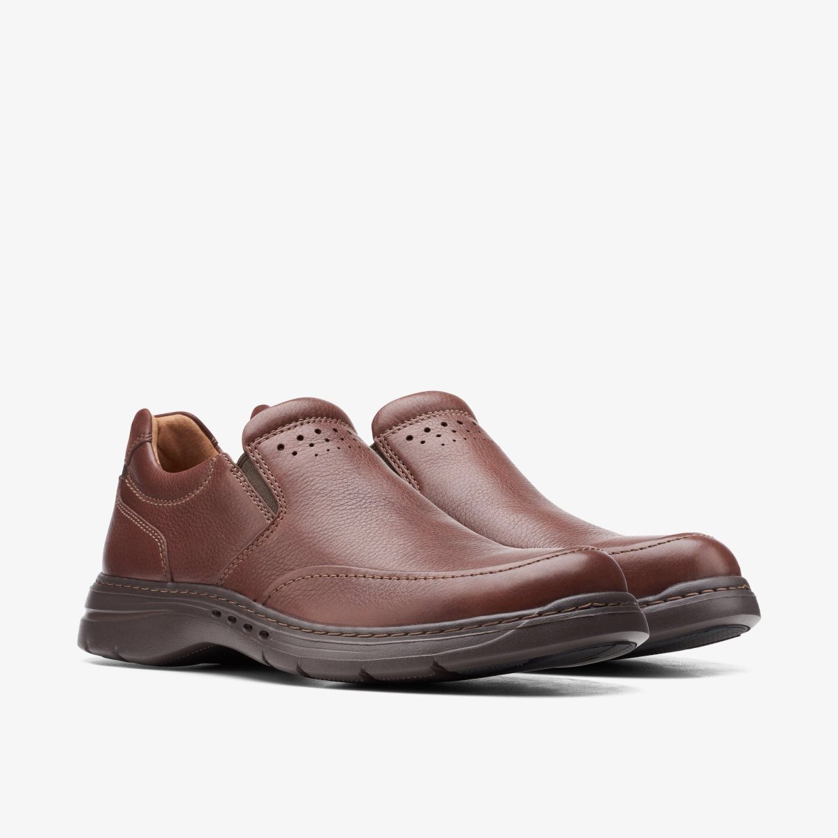 Clarks Un Brawley Step Mahogany Leather Mahogany | BRHJG1289