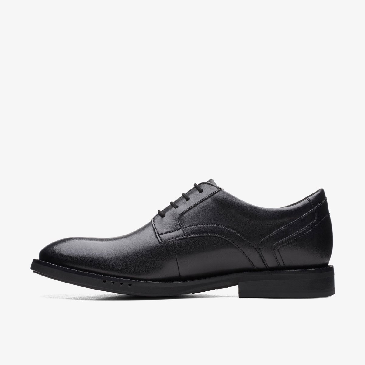 Clarks Un Hugh Lace Black Leather Black | VCPYX7583