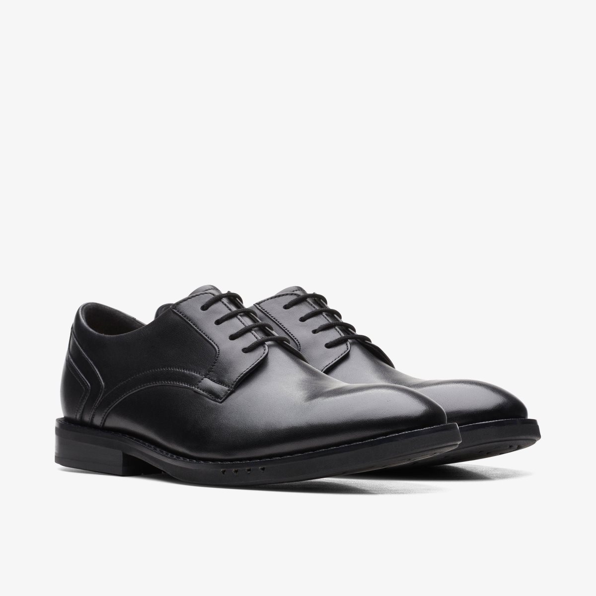 Clarks Un Hugh Lace Black Leather Black | VCPYX7583