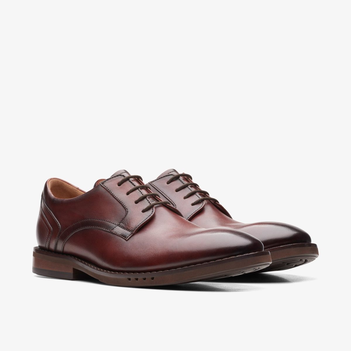 Clarks Un Hugh Lace Brown Leather Brown | YJVCZ6590