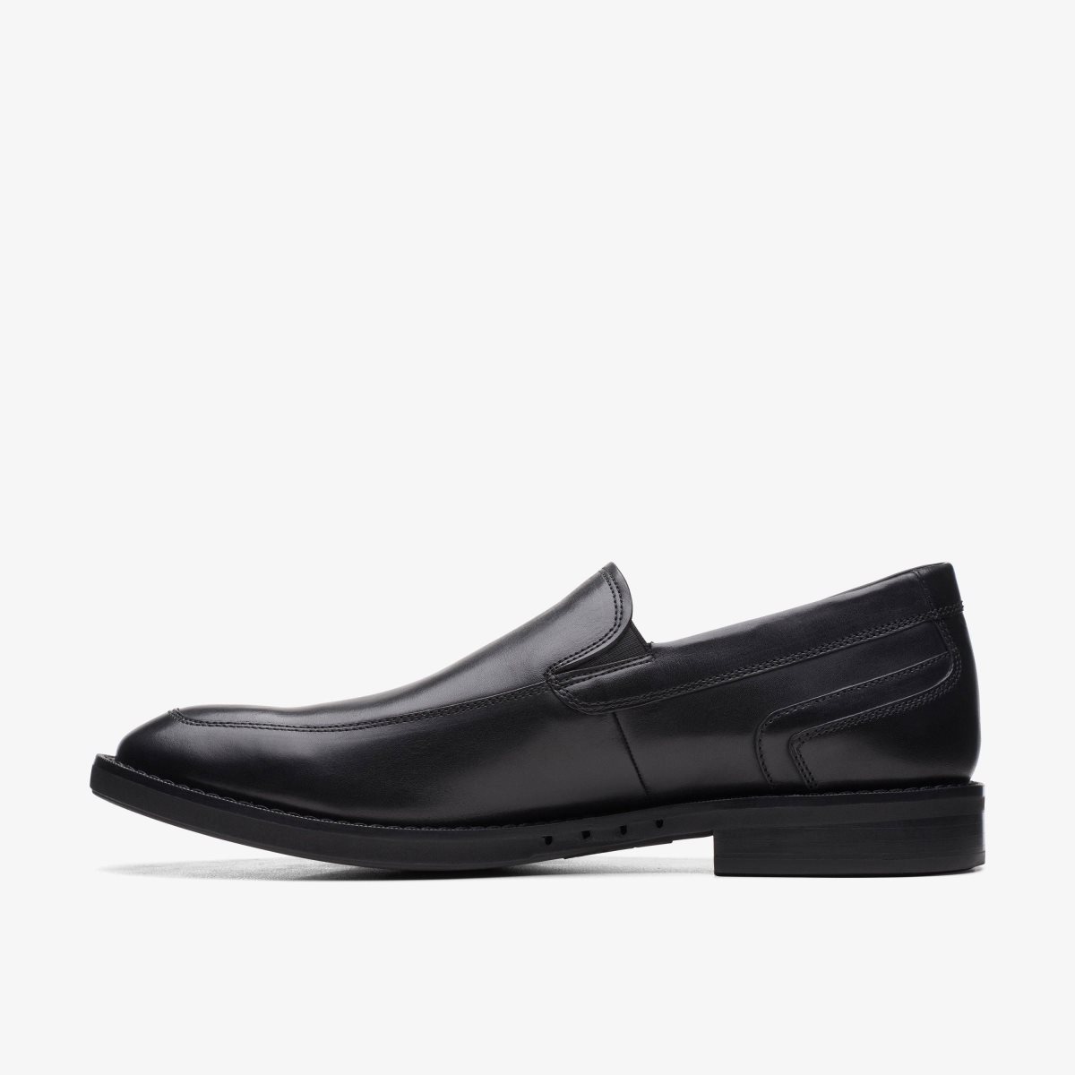 Clarks Un Hugh Step Black Leather Black | GBKES9682