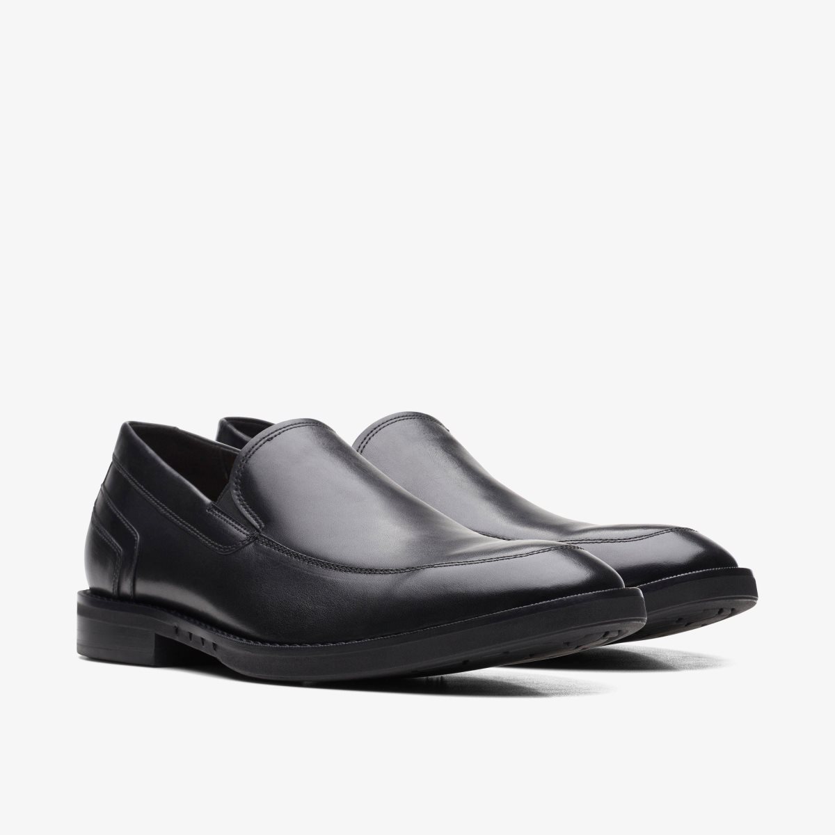 Clarks Un Hugh Step Black Leather Black | GBKES9682