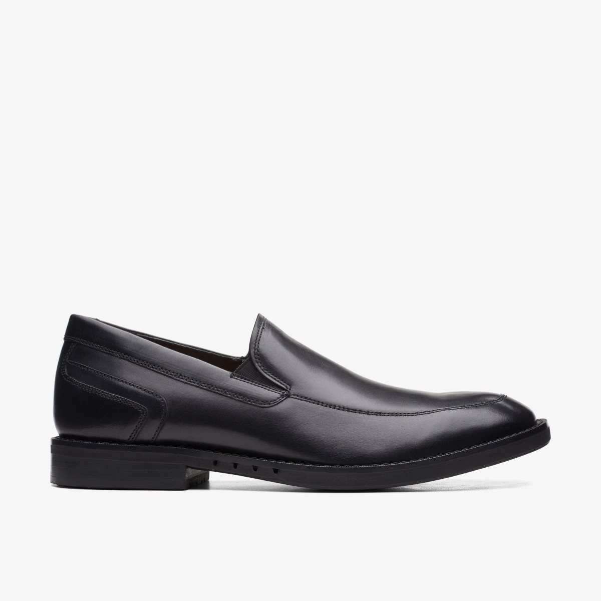 Clarks Un Hugh Step Black Leather Black | GBKES9682