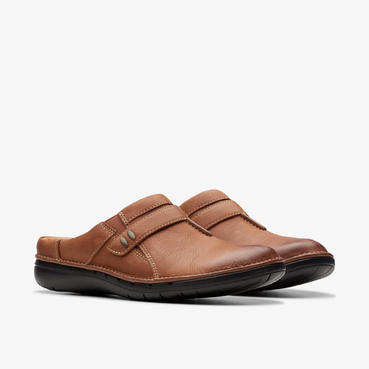 Clarks Un Loop Ease Dark Tan Leather Dark Brown | AETYH5682