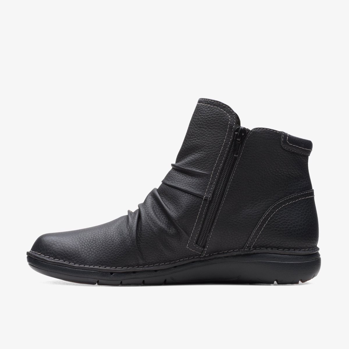 Clarks Un Loop Top Black Leather Black | LRIGQ7504