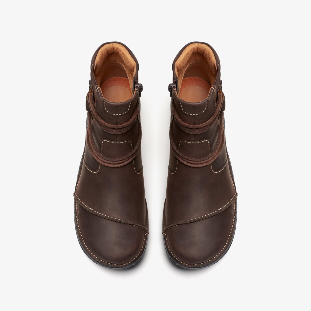 Clarks Un Loop Up Dark Brown Leather Dark Brown | HNYML3645