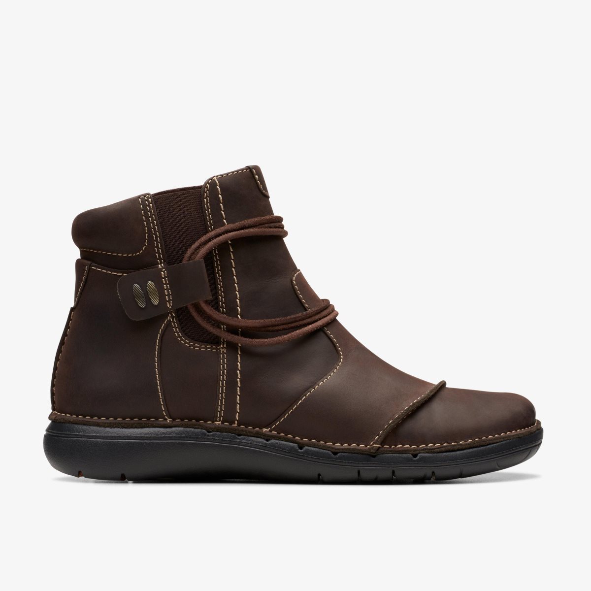 Clarks Un Loop Up Dark Brown Leather Dark Brown | HNYML3645