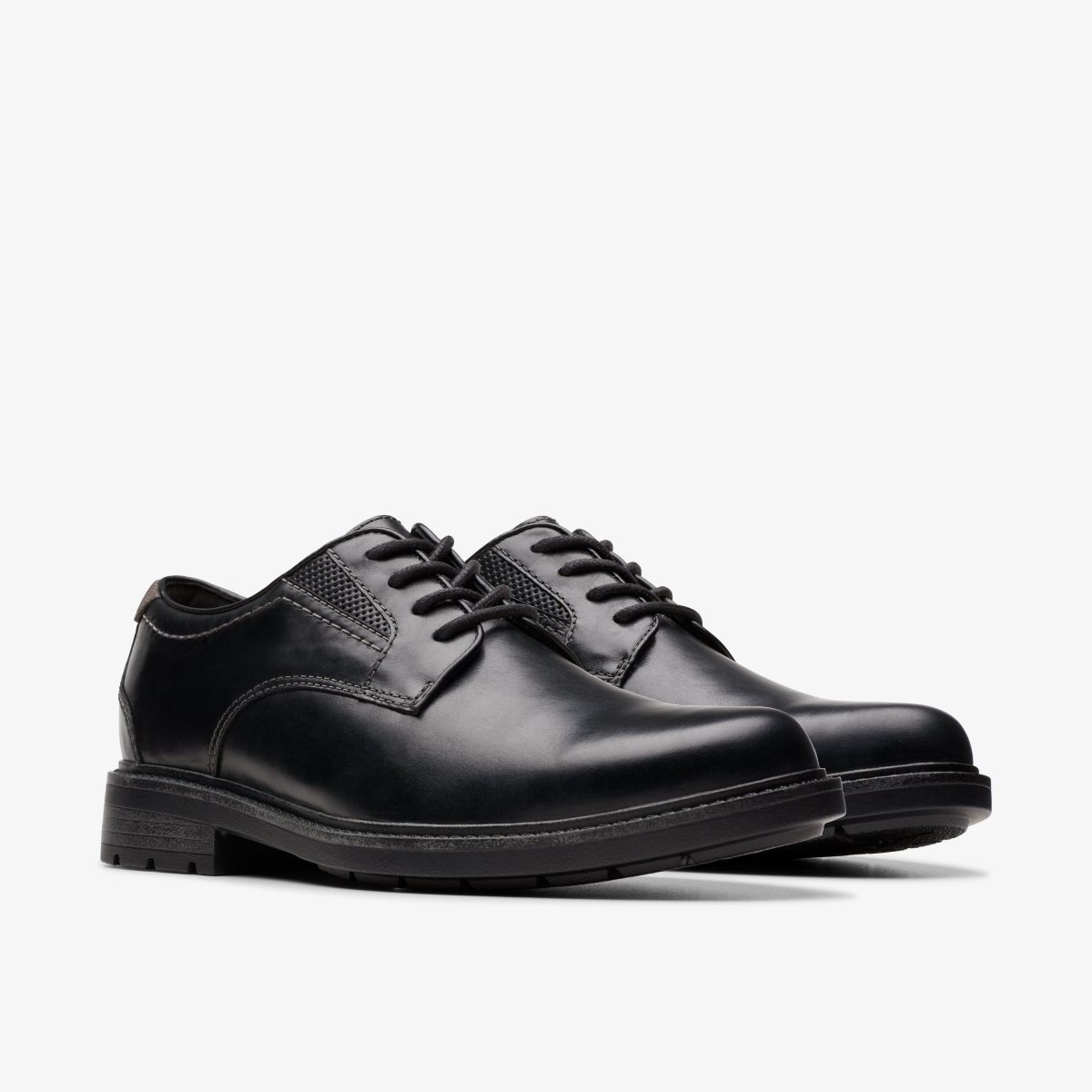 Clarks Un Shire Low Black Leather Black | EMWLR8432